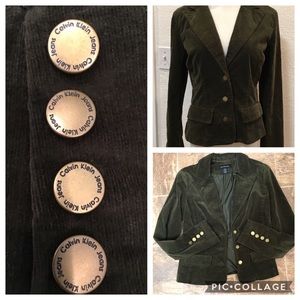 NWOT Forest Green Calvin Klein Soft CorduroyBlazer